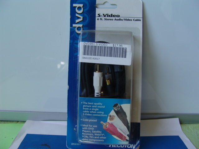 S-VIDEO 6FT STEREO AUDIO/VIDEO CABLE
