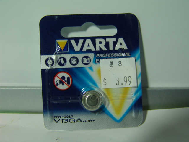 VARTA BATTERY V13GA LR44 1.5V ALKALINE