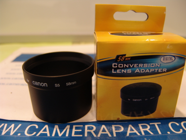 58MM CONVERSION LENS ADAPTER FOR CANON S5