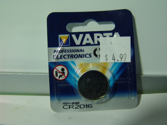 VARTA BATTERY CR2016 3V LITHIUM 